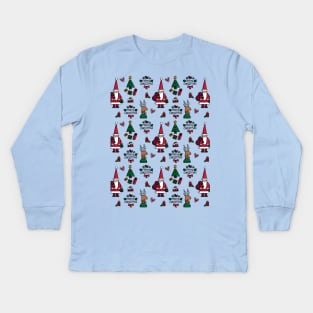 Christmas Santa Pattern Kids Long Sleeve T-Shirt